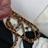Top famous brand bags Fashion Shoulder Bas handbag Plaid purse Double letter solid buckle Sheepskin caviar pattern Women's lu262V
