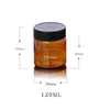 Quality Amber PET Plastic Jars Round Leak Proof Cosmetic Foods Containers Bottle with Black PP Lids White Gasket