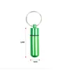 Porta della catena chiave in alluminio per pillola impermeabile Bottle Bottle Keychain Jar stoccaggio Accessori per fumare 2347373