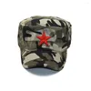 Berets Red Pentacle Broidered Hat Revolutionary Base Memorial Camouflage Camouflage Baseball Cap respirante