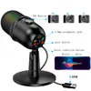 Microphones Ivinxy USB Gaming PC Microphone For Streaming Podcasts RGB Computer Condenser Desktop Mic Laptop/Computer/cellphone