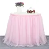 Jupe de table 183 x 77 cm fête de mariage tutu tulle jupe de table couverture vaisselle tissu bébé douche fête décor à la maison table plinthe fête d'anniversaire 221008