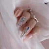 Fałszywe paznokcie Wysokiej klasy Ręcznie robiony kryształowy diament Winted Fake 24pcs nago