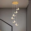 Hanglampen vlinder trap trap kroonluchter Noordse villa restaurant slaapkamer bedkamer bed lamp moderne gepersonaliseerde lange lijn