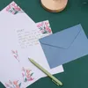 Gift Wrap Supplies Party Wedding Greeting Invitation Card Printed Flower Love Note Floral Pattern Paper Letter Envelopes Set