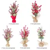 Flores decorativas Berry Flor artificial Fake Berries vermelhas Ornamentos de frutas Bouquet Christmas 40cm Simulation Foam Decor Tree for Home