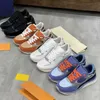 2022 Tasarımcı Ayakkabı Erkekleri Kadın Gerçek Deri Baskı Eğitimleri Beyaz Mavi Çiçekler Yarışçı Spor Sneaker Daireler Kutu 286 ile Gündelik Ayakkabılar