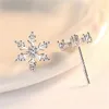 Cristal Zircon Flocon De Neige Boucles D'oreilles Pour Les Femmes Brillant Strass Charme Boucle D'oreille Filles De Noël Nouvel An Anniversaire Bijoux Cadeaux GC1689