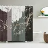 Shower Curtains Waterproof Polyester Fabric Curtain With 12 Hook Chinese Landscape Flower Bird Bath Home Decor Bathroom