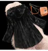 Femme fourrure harppihop luxe authentique pièce de vison veste de manteau d'automne femmes femmes chaudes couches extérieures vêtements 3xl