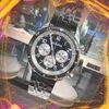 شهيرة رجال وظيفي كامل الساعات 43 مم راقية الكوارتز الفولاذ المقاوم للصدأ ميزة الرياضة محدودة الإصدار الموقت الموقت wristwatches Montre de Luxe Gifts