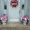 Decorative Flowers Wholesale Independence Day 50x40cm Wreath Porch Decoration Home Front Door Outdoor High Quality Pvc Decor Deals