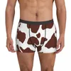 アンダーパンツ茶色の牛の印刷パターン下着美学グラフィックアニマル3Dポーチトレンキートランク印刷ボクサーブリーフ面白い男性パンティー