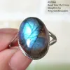 Cluster Rings Natural Blue Light Labradorite Adjustable Ring Colorful Resizable Gemstone Flash Beads Jewelry4897144