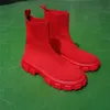 Botas femininas de tricô 2022 moda respirável tamanho grande eur 43 botas para senhoras estilo popular europeu e americano sem caixa