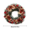 Decorative Flowers Christmas Wreath Xmas Door Garlands Oranments Artificial Pinecone Decor For Home Year Naviidad Pendants