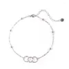 Anklets Original Design Circle Anklet 925 Sterling Silver Womens Simple Fashion Diy Fine Jewelry Valentine's Day Gifts