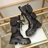 2022 Bottes Femme Créateurs Bottines Monolith Cuir Rois Brossé Luxe Hiver