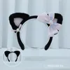 Masques de fête faits à la main Lolita perle Rose ruban arc en peluche oreilles d'ours bandeau accessoires