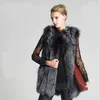 Caso de mulheres de inverno de inverno de calor ao ar livre Faux Fox Fur Caats Médio e longo colete de pele de peles Fashion Casual Fashion Street Ação