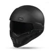 Capacetes de motocicleta similar escorpion covert x Marauder capacete preto vintage aberta face ponto aprovado meio retrô