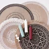 テーブルマット1PCS北欧スタイル刺繍家具装飾コーヒーカッププレースマット熱断熱丸丸い形状キッチン用品