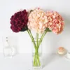 Decorative Flowers Large Hydrangea Flower Artificial Silk Bouquet For Wedding Event Decor Bride Fake Floral Home Party Layout