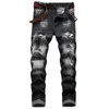 Jeans masculinos retos jeans ripped jeans Men Vintage Clothing Hiphop Streetwear angustiado Camouflage Patch Casual Jeans Fashion calças 221008