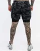 Treino de fitness de shorts masculino Camuflagem de camuflagem masculina 2 em 1 em 1 jogger ginástica calça esportiva de moda de ginástica