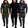 Men's Tracksuits Camouflage Army Clothing Casual Hoodies Sweatpants 2 Pieces Tracksuit Male Top Pant Sport Suit G221007