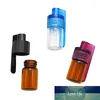 1Pcs 36mm51mm Portable Glass Bottle Snuff Snorter Acrylic Pill Case Random Color