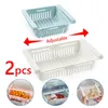 Boîtes de rangement Bacs 1 2 pièces organisateur de cuisine réfrigérateur tiroir boîte extensible réfrigérateur coffre étagère maison boîtier en plastique armoire étagères 221008