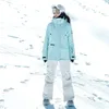 스키 복 여성 스키 세트 두꺼운 따뜻한 작업복 등산 스노우 보드 자켓 방풍 방수 스노우 바지 221008