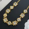 Fashion Designed Crystal Diamonds Necklaces Bracelet Earring Cool Hiphop Rock Banshee Medusa Head Portrait 18K Gold Plated Designer Jewelry MS13 -9502