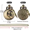 Montres de poche Bronze rétro Mini petite montre garçons fille Quartz pendentif horloge classique chiffre arabe cadran pratique Fob chaîne objets de collection