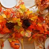 Fleurs décoratives fête joie Halloween décor de noël artificielle rouge automne vigne guirlande pour Thanksgiving cheminée automne
