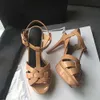 Sandals Small Fragrance Pure Gold Luxury Designer Sandals Platform T-strap High Heels Sandals Lady Shoes Party Shoes 10cm With Box US 4-11 NO23