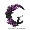 Decorative Flowers Halloween Welcome Sign Holiday Decor Front Door Wreath Goth Roses Ornament Indoor Outdoor Decorations