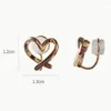 Backs Earrings Korea Minimalist Hollow Heart Clip For Women Girls Silicone Ear Non-Piercing Stud Earring Fashion Ring Jewelry