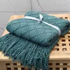 Deken Aesthetic Nordic Knitted Throw Blanket op het bed Sofa Throw Travel TV Blanket Soft Handdoek Bed R230616