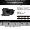 Berets Locomotive Hat Women Men Military Caps Black Real Leather Students Peaked Hats Flat Female Adjustable Autumn Winter Captain