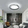 Lustres Moderne Led Salon Chambre Villa Ofiice Minimaliste Rond Noir Plafonniers Maison Éclairage Intérieur Décorer