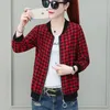 Vestes Femmes Casual Plaid Baseball Veste Femmes Vintage Mince Chaquetas Mujer 2022 Printemps Recadrée Vestes Nouveau Noir Blanc Cardigan À Fermeture Éclair T221008