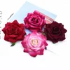 Fleurs décoratives 1/5 Pièces 10CM Velours Roses Tête Saint Valentin Cadeaux De Mariage Accessoires De Mariée Liquidation Décor À La Maison Artificielle