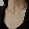 Chains Women Neck Chain Gold Color Choker Necklace On The Double Layer Pendant Jewelry 2022 Chocker Collar For Girl Checker Gift