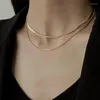 Chaînes Femmes Cou Chaîne Or Couleur Collier Ras Du Cou Sur La Double Couche Pendentif Bijoux 2022 Collier Chocker Pour Fille Checker Cadeau