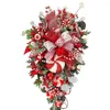 Decoratieve bloemen 19,7 centimeter kerstkaars ondersteboven boomkrans met strik lint traan swag