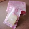 Present Wrap Flower Clear Candy Bag Transparent Plastic Cookie för bröllopsfödelsedagsfest Deco Diy Packaging Pouch