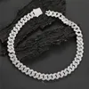 Catene ghiacciate larghe 19 mm Bling CZ Pietra placcata oro Miami Collana a maglia cubana Collana Bracciale Hip hop da uomo Collane Gioielli regalo