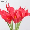 Flores decorativas AOXUE PU Mini Simulação Flor Calla Lily Sala de jantar Mesa de jantar Estudo